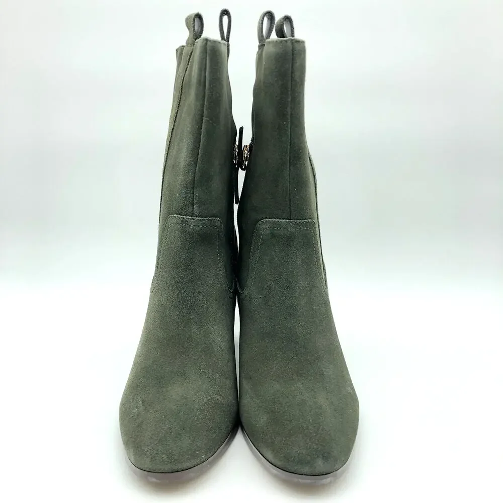 Violet & Red Womens Jarah Western Boot Size 6 Green Suede Mid Calf NWOB